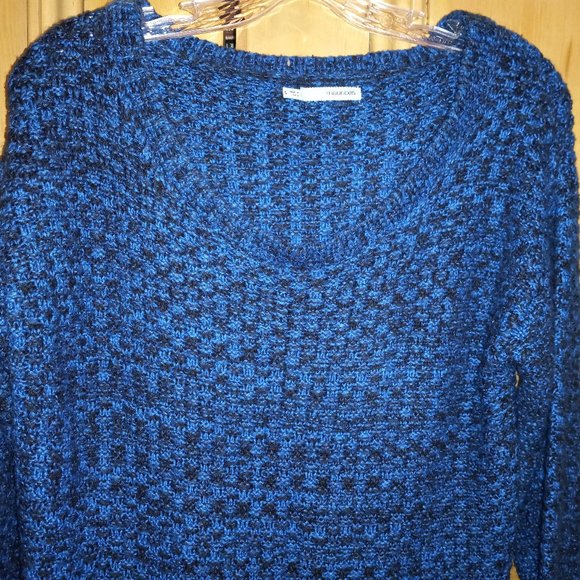 Maurices Royal Blue & Black Knit Sweater W/Pockets Size L (T-332) - Picture 3 of 10